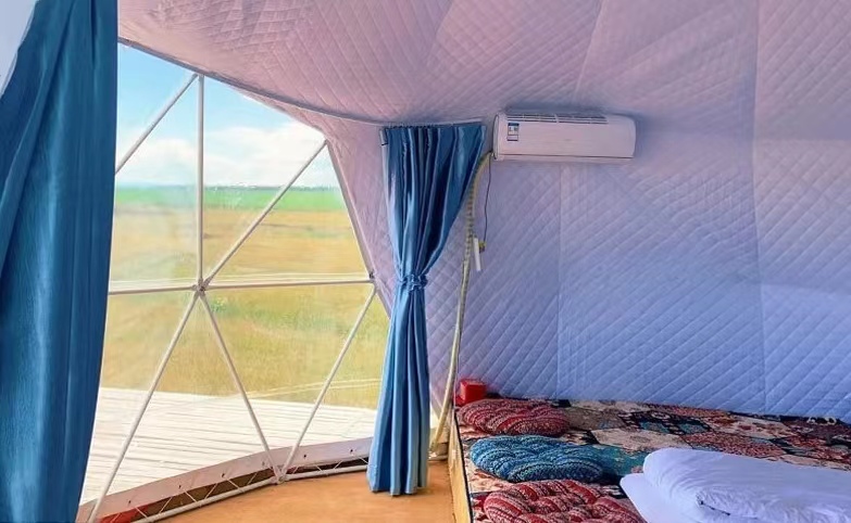 winter outdoor dome house waterproof pvc cover geodesic glamping dome tent