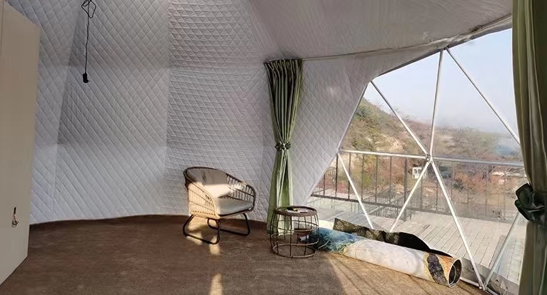 winter outdoor dome house waterproof pvc cover geodesic glamping dome tent