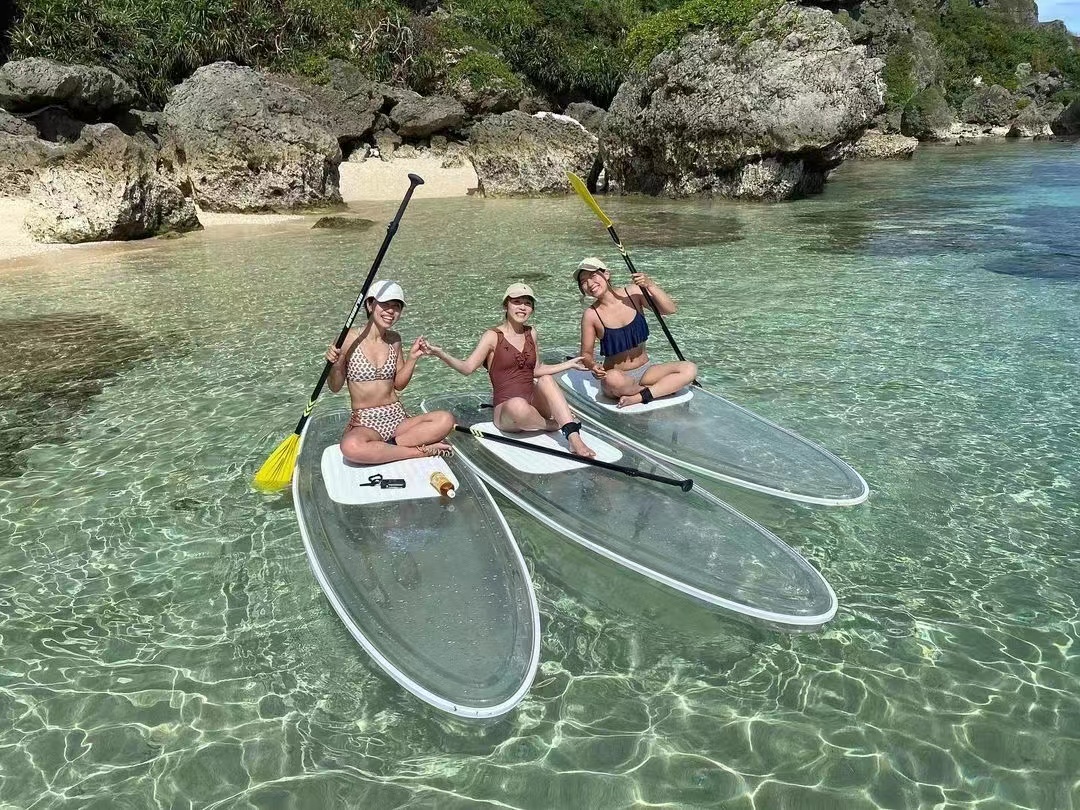 100% transparent paddle board clear paddle board