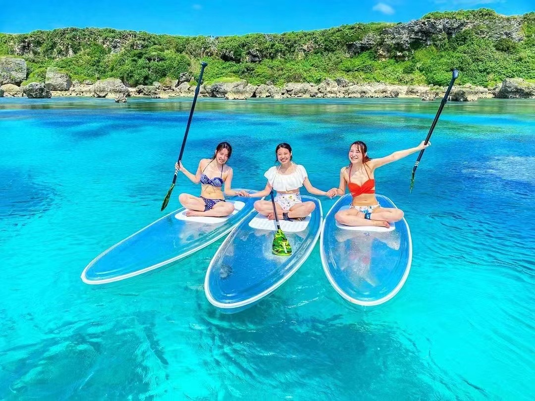 100% transparent paddle board clear paddle board
