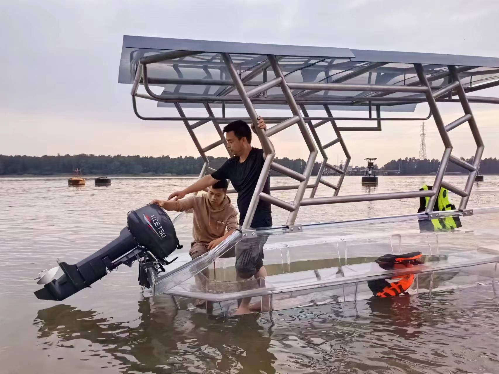 10 15 persons seats large clear boat transparent boat