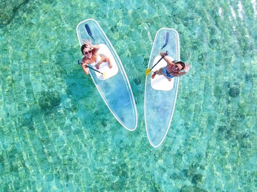 100% transparent paddle board clear paddle board
