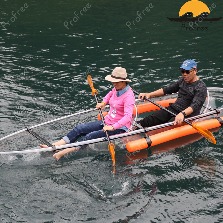double seater 100% transparent kayak clear kayak canoe kst 4a