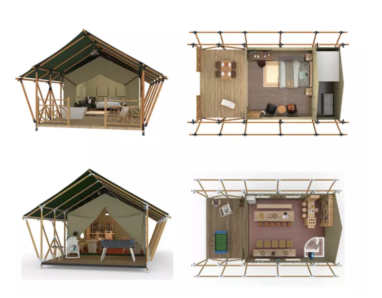 outdoor waterproof wood frame luxury glamping tent hotel tent camping tent