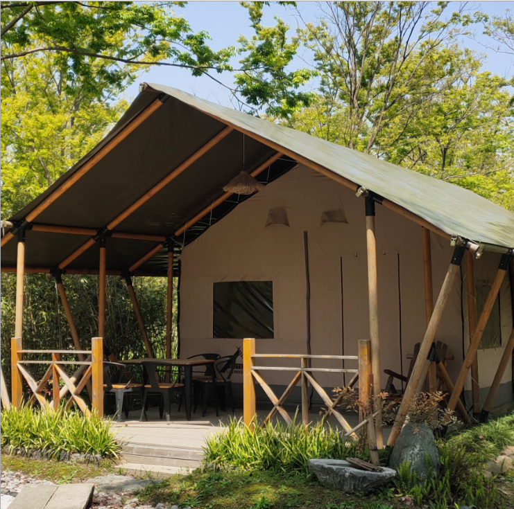 outdoor waterproof wood frame luxury glamping tent hotel tent camping tent