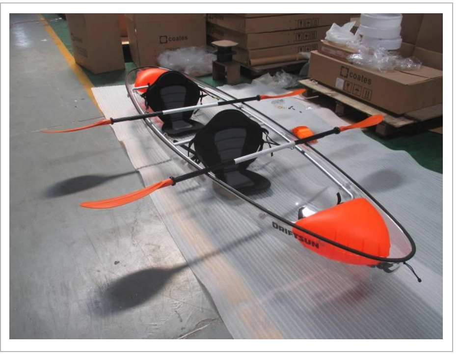 double seater 100% transparent kayak clear kayak canoe