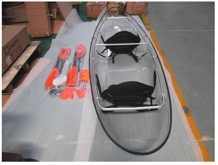 double seater 100% transparent kayak clear kayak canoe