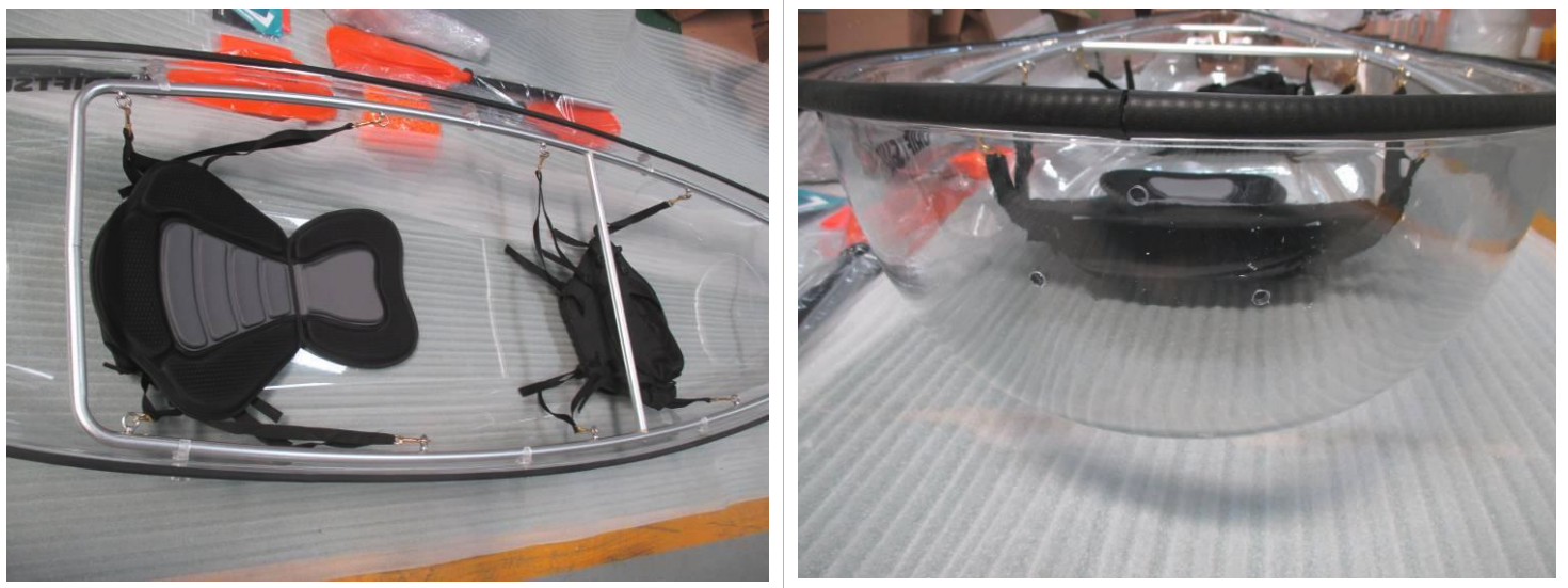 double seater 100% transparent kayak clear kayak canoe