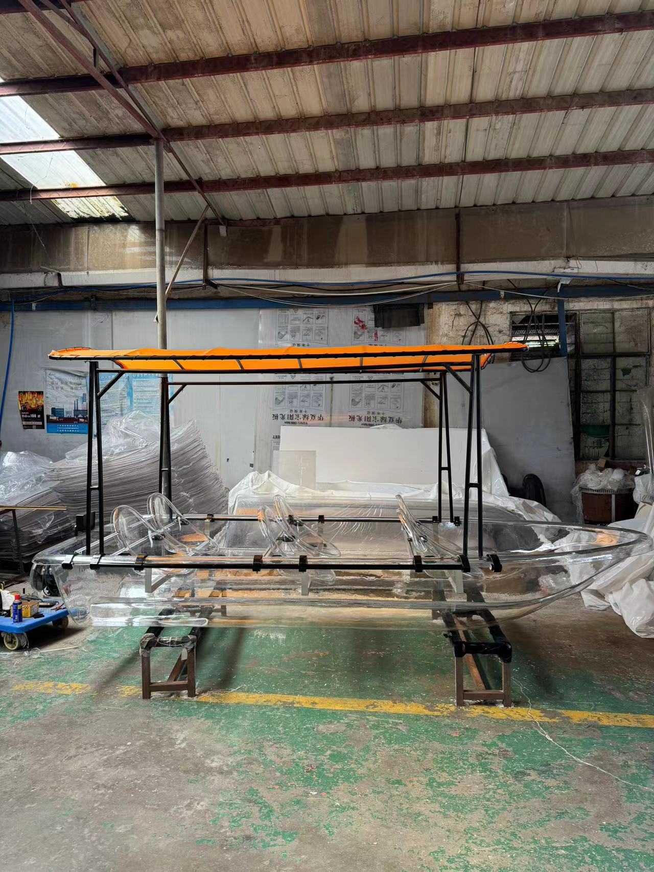 6 seater large clear boat transparent boat