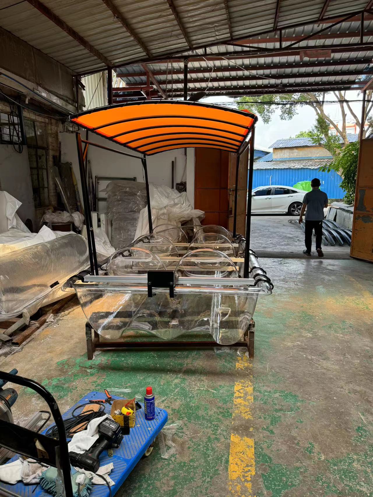 6 seater large clear boat transparent boat