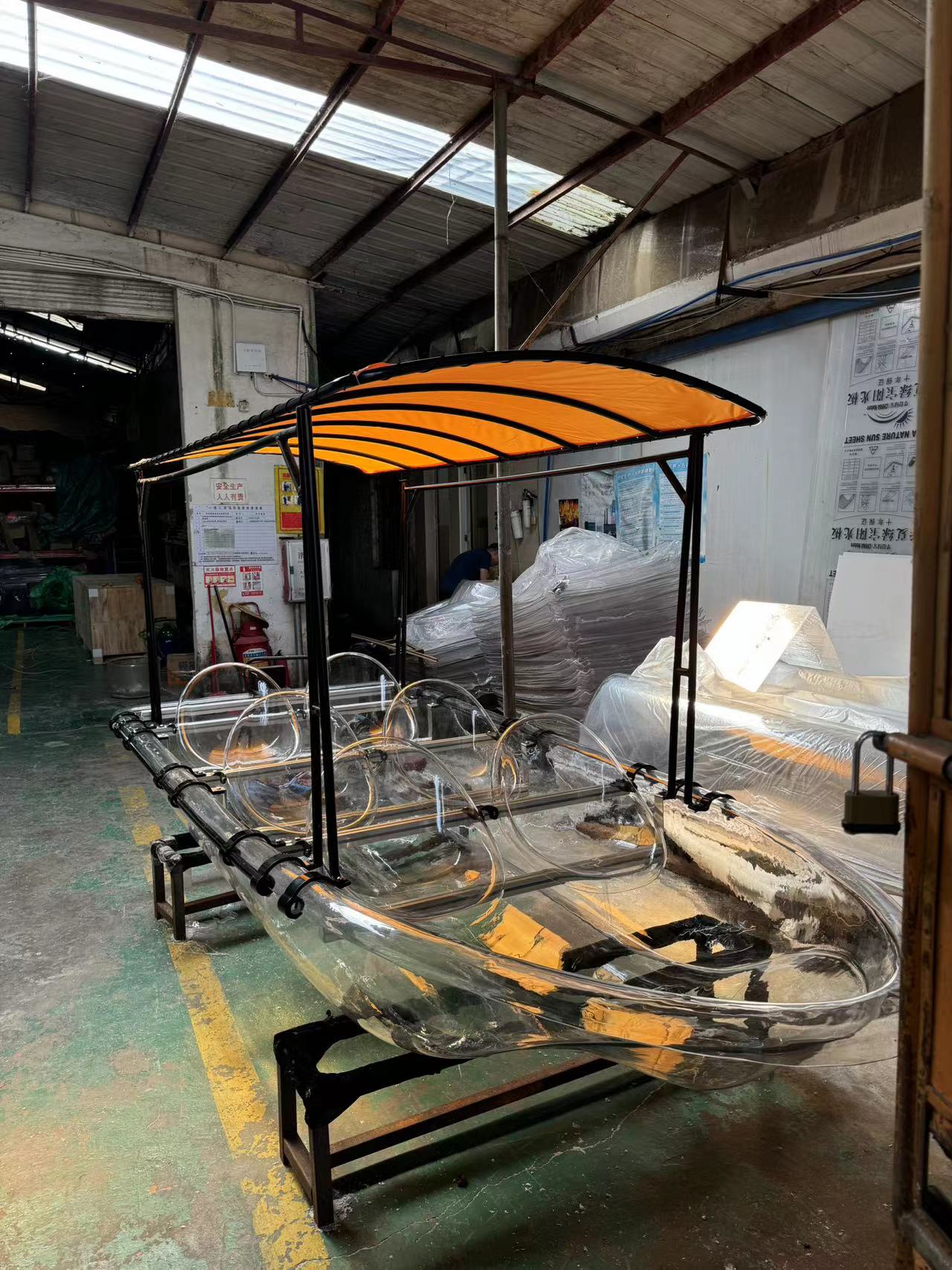 6 seater large clear boat transparent boat