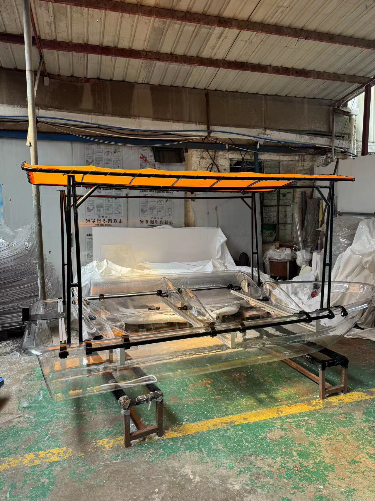 6 seater large clear boat transparent boat