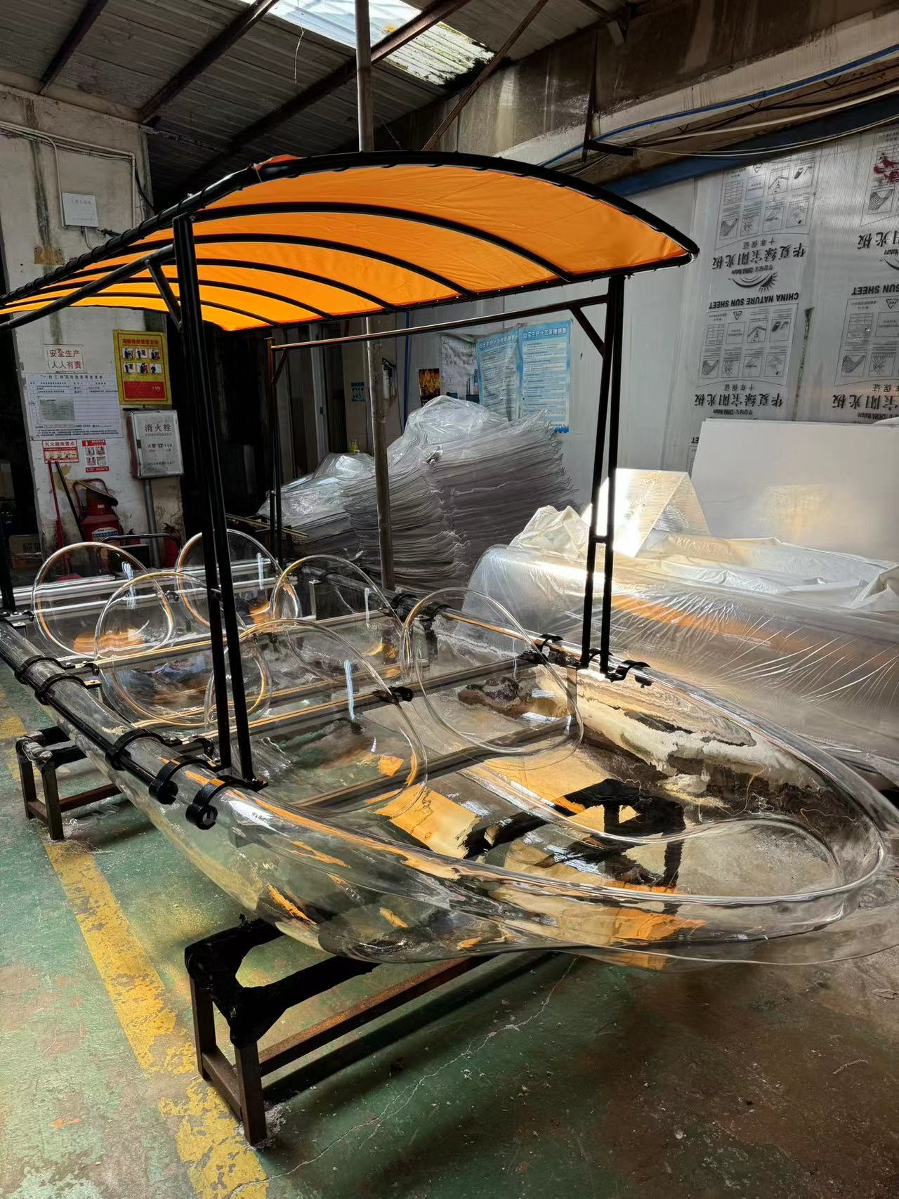 6 seater large clear boat transparent boat