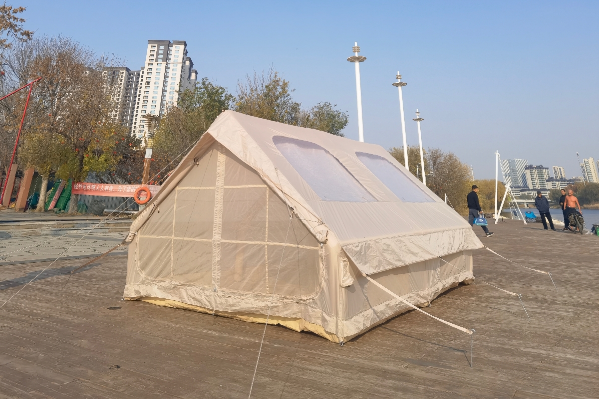 2025 cheap cotton outdoor air inflatable tent oxford fabric automatic tent inflatable tent for camping