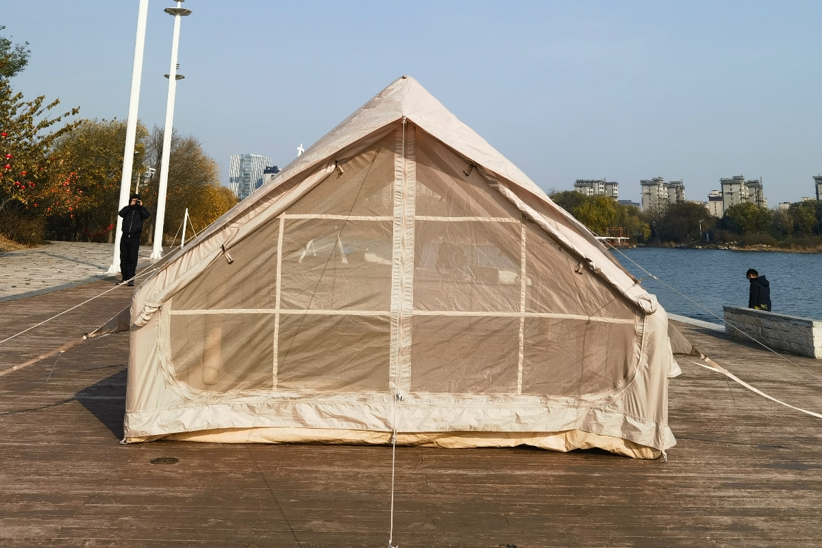 2025 cheap cotton outdoor air inflatable tent oxford fabric automatic tent inflatable tent for camping