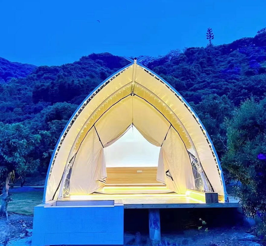 2025 new design sailboat shape glamping tents