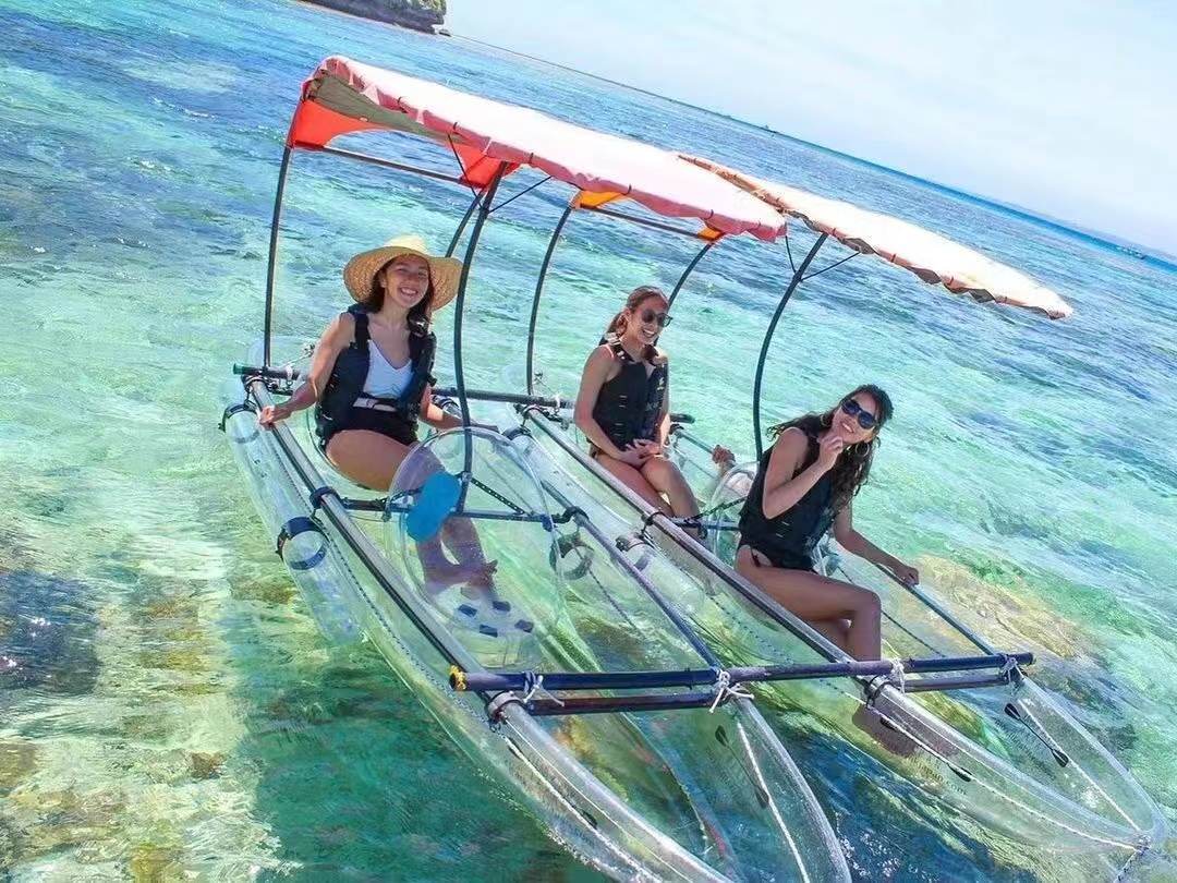 double seater 100% transparent kayak clear kayak canoe kst 4a